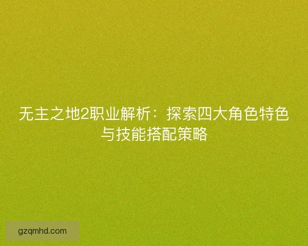 无主之地2职业解析：探索四大角色特色与技能搭配策略